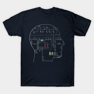 Human face shaped electronics circuit art T-Shirt